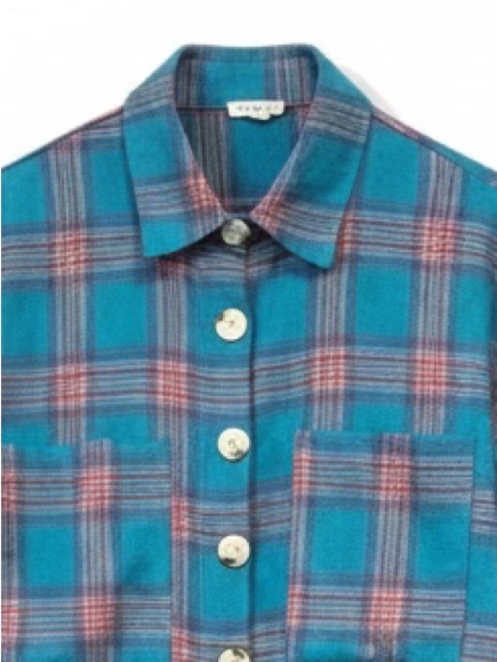 Jodifl Plaid Long Sleeve Button Down Flannel Long Tunic Top Size Medium - Picture 4 of 7